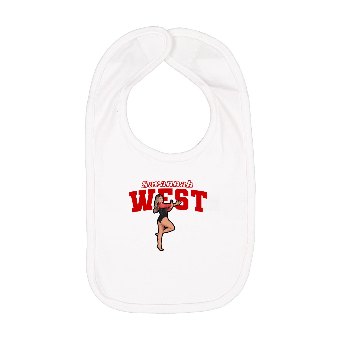 Infant Bib — Name Arch in White