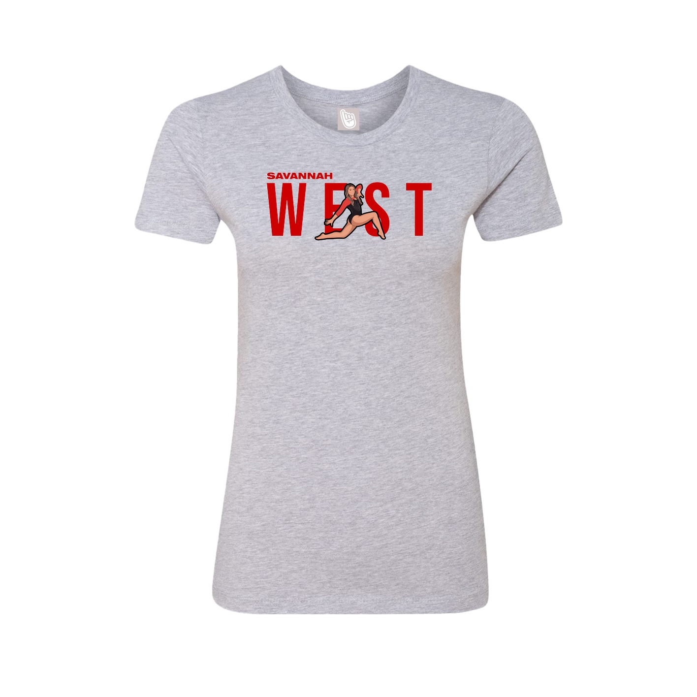 Fitted Women's Tee — Player Name in Grey