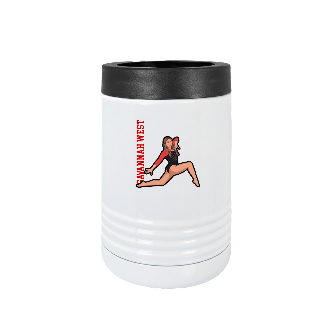 Beverage Holder — Name Vertical in White