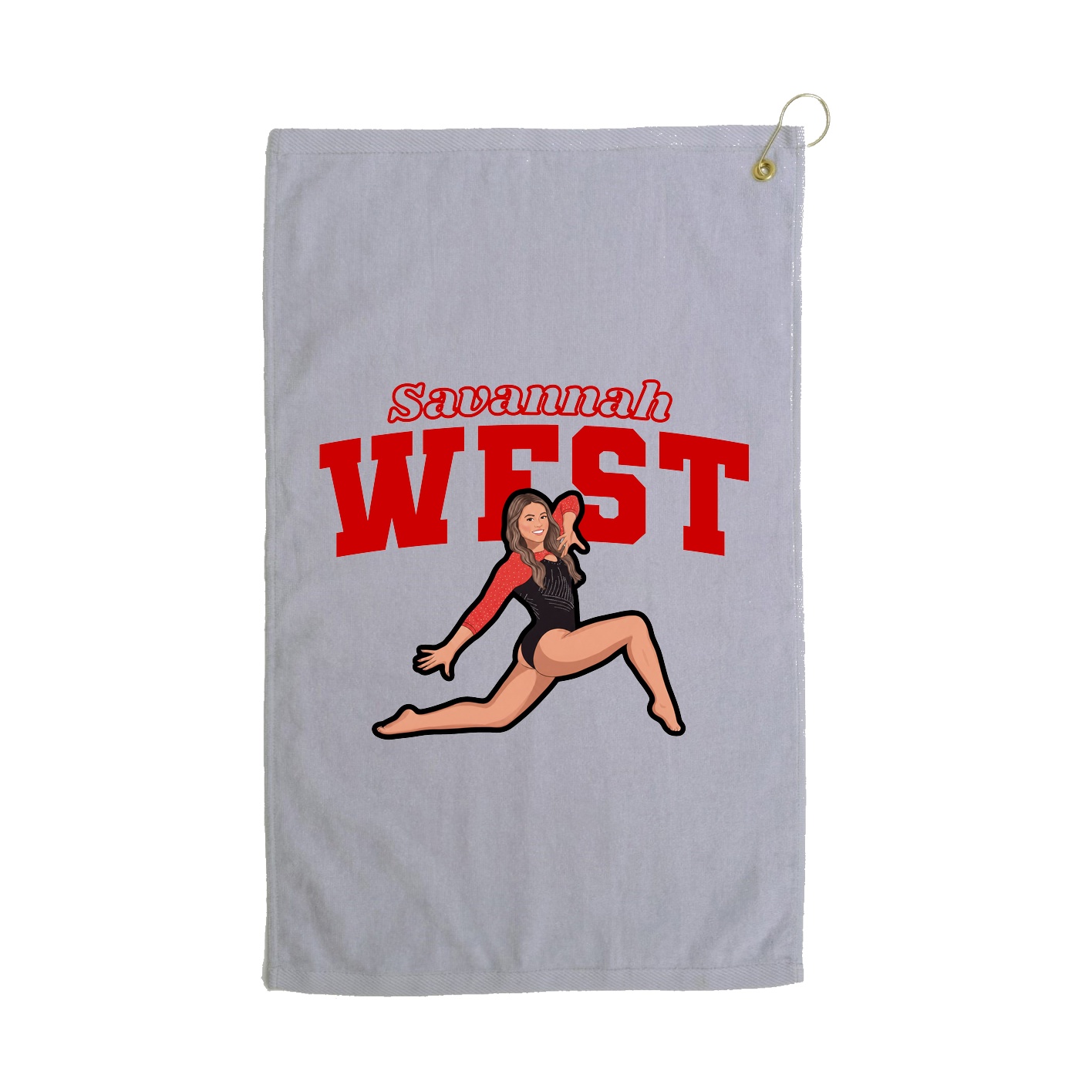 Golf Towel — Name Arch in Grey