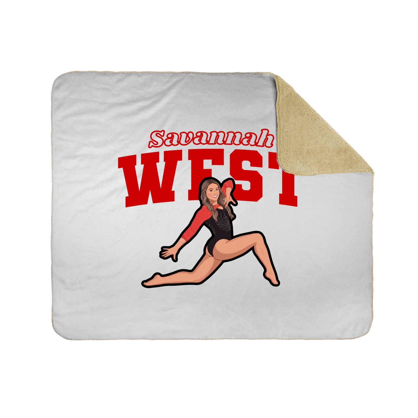 Throw Blanket — Name Arch in White