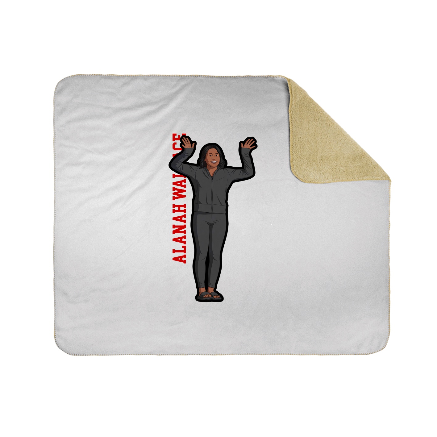 Throw Blanket — Name Vertical in White