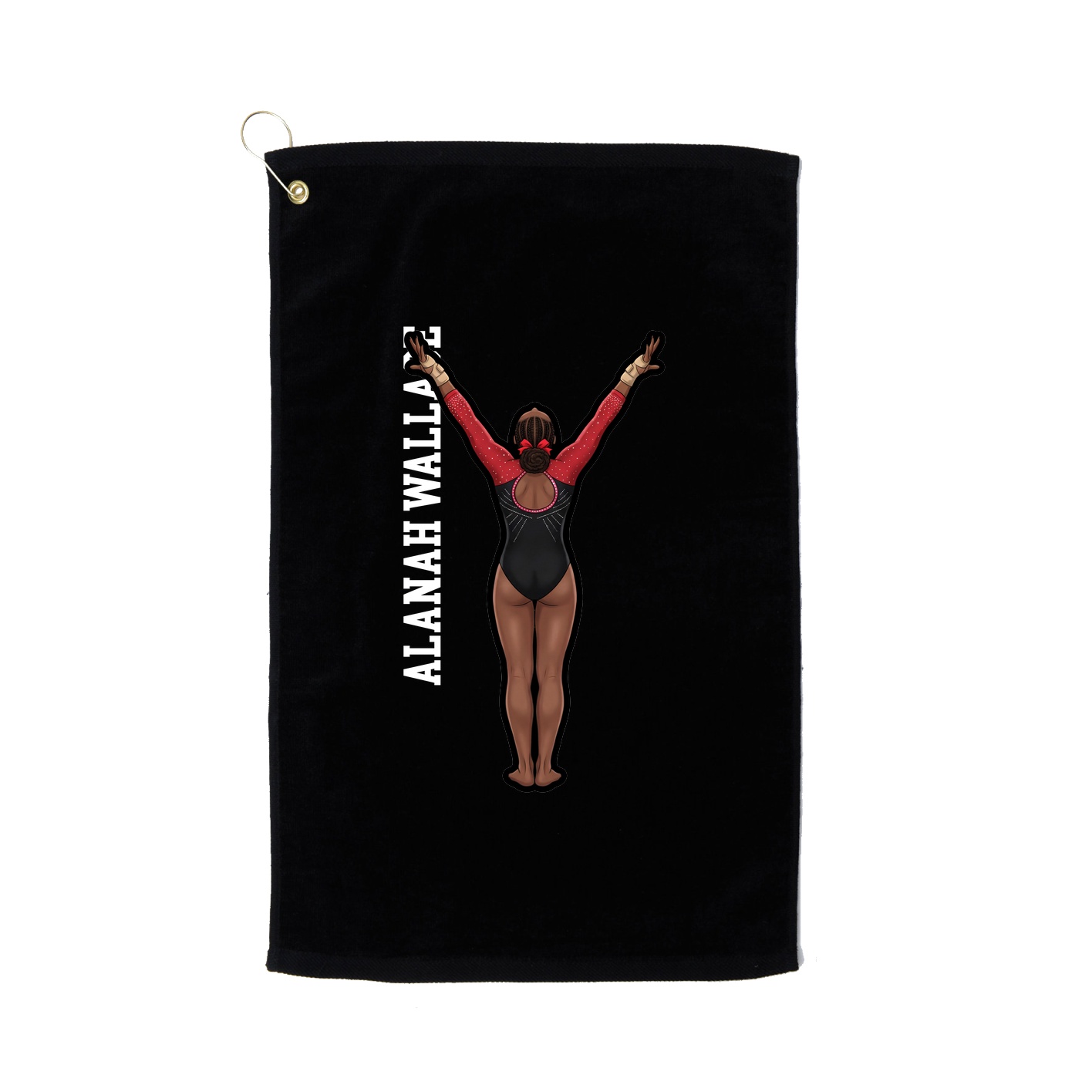 Golf Towel — Name Vertical in Black