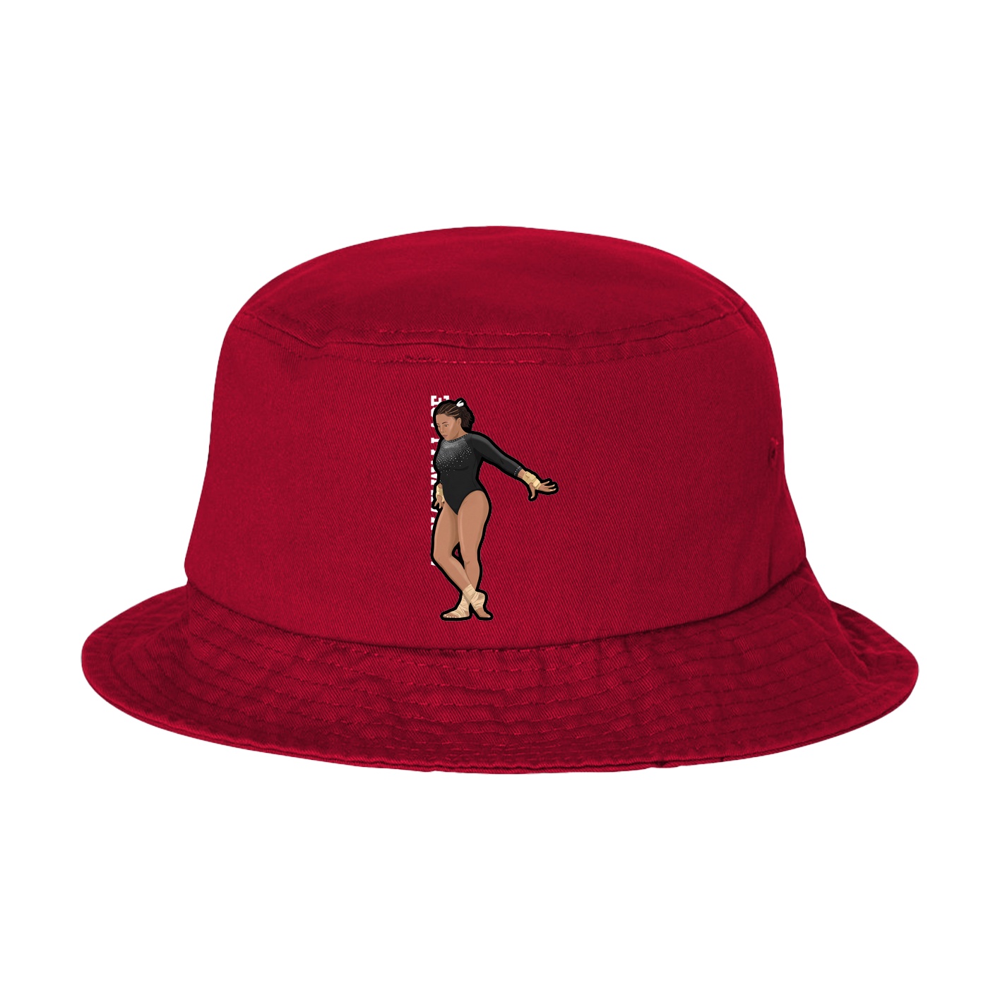Bucket Cap — Name Vertical in Red