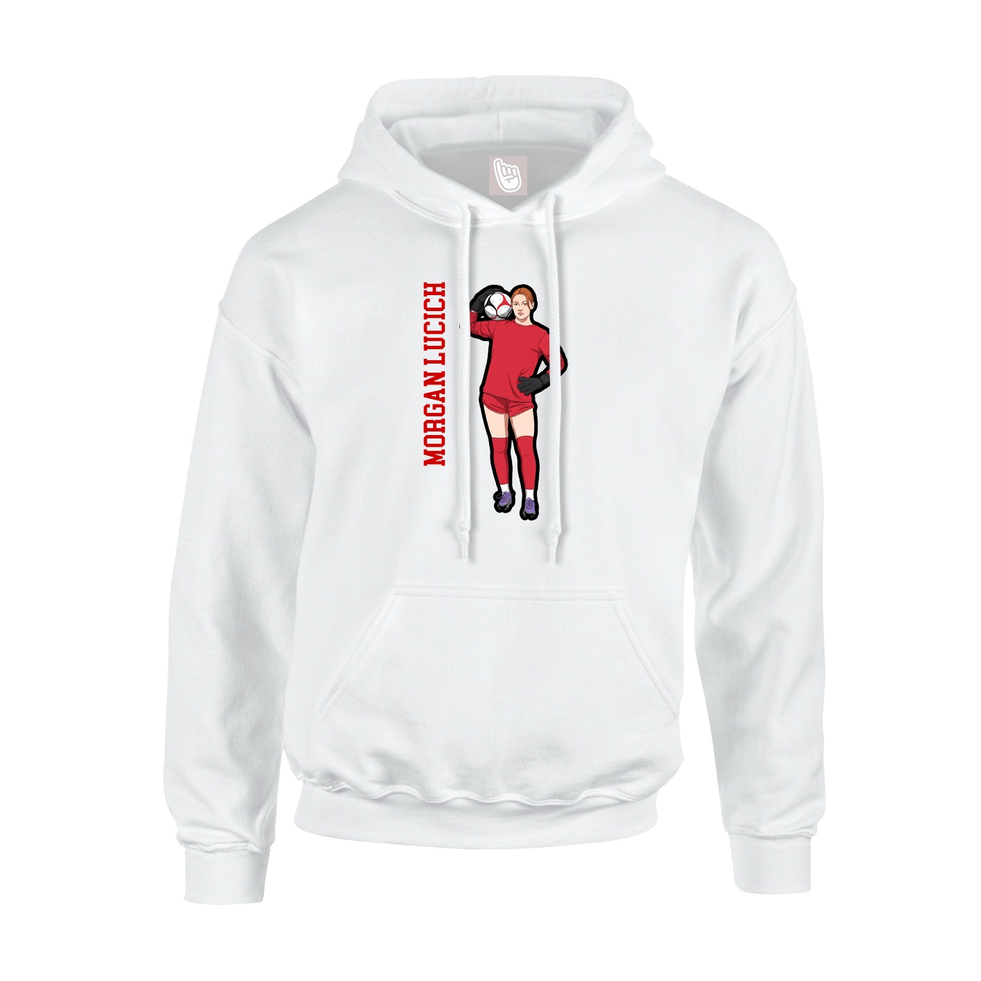 Hoodie — Name Vertical in White