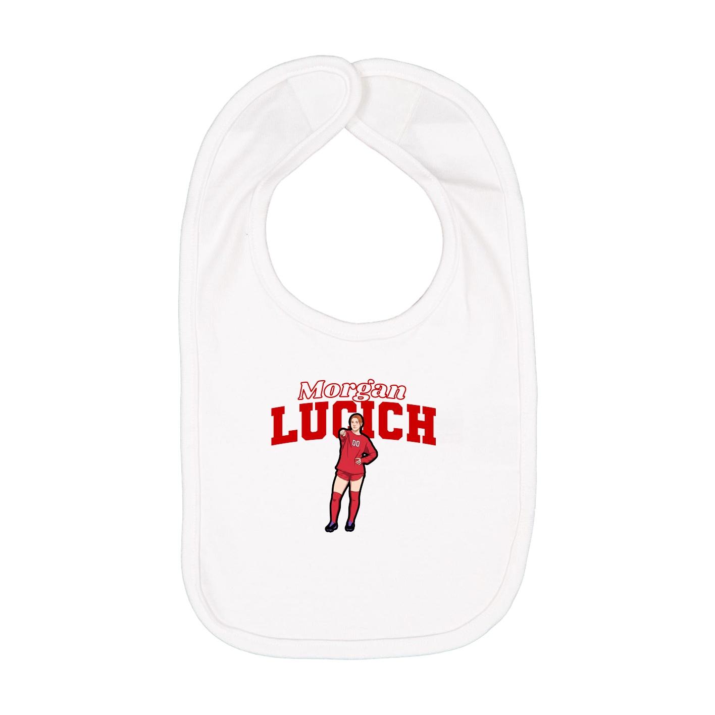 Infant Bib — Name Arch in White