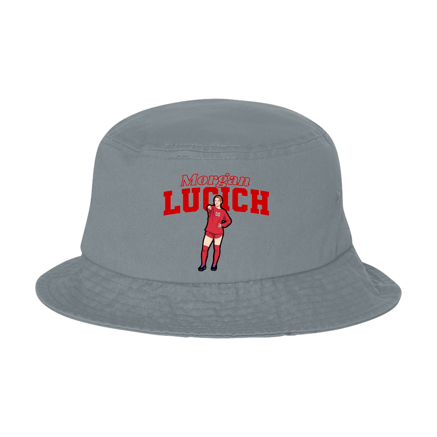 Bucket Cap — Name Arch in Grey