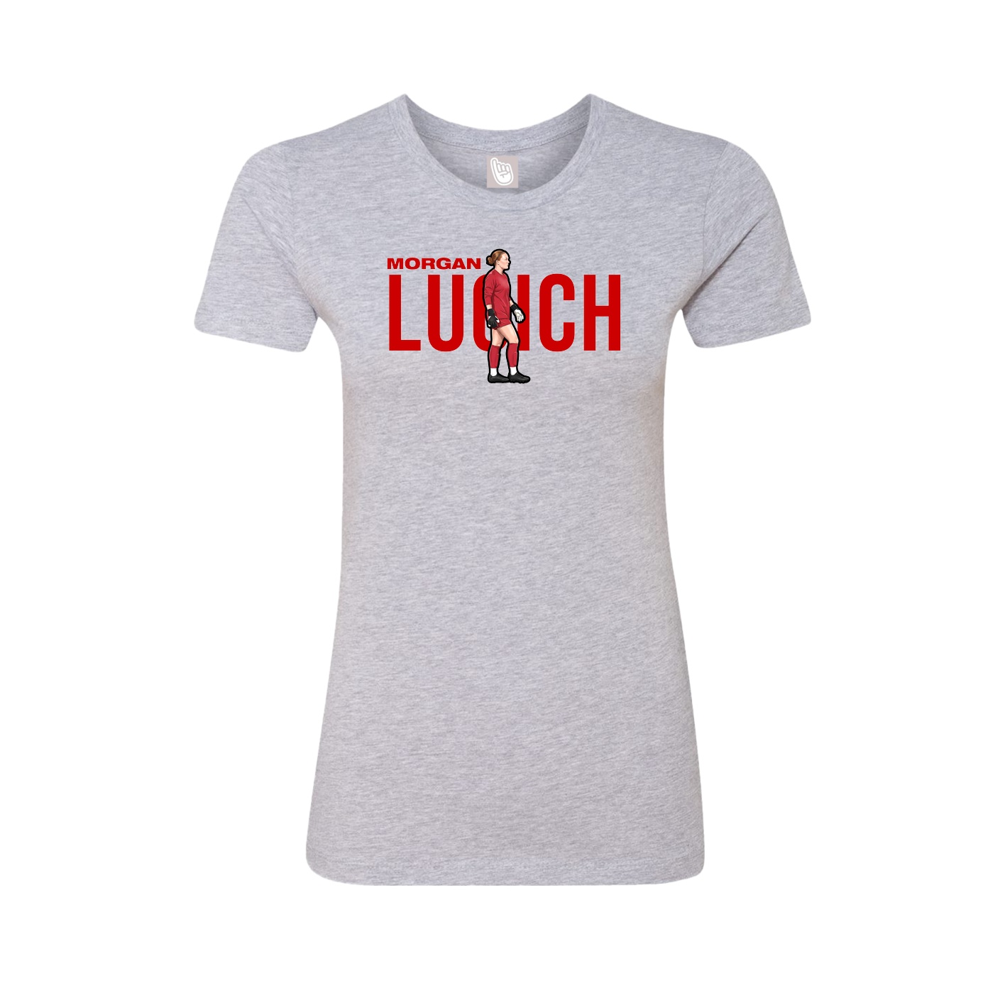 Fitted Women's Tee — Player Name in Grey