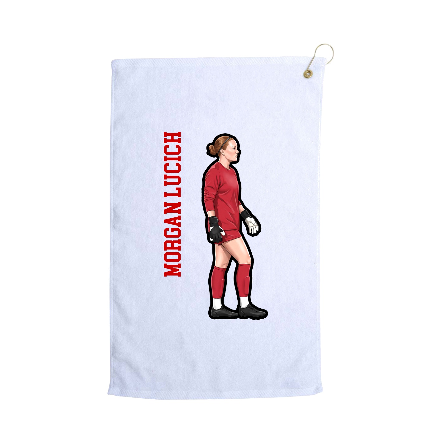 Golf Towel — Name Vertical in White