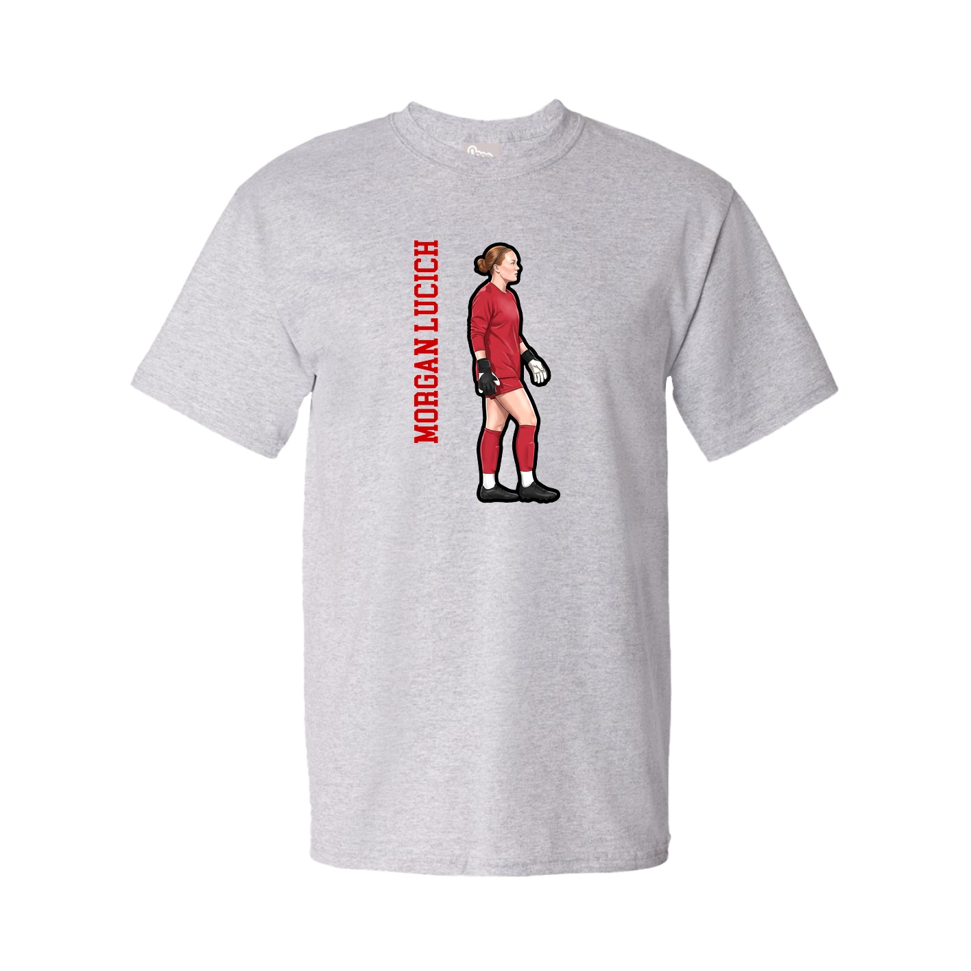 Youth Tee — Name Vertical in Grey