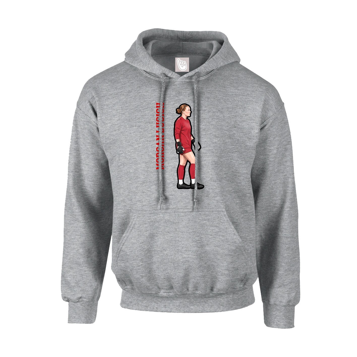 Youth Hoodie — Name Vertical in Grey
