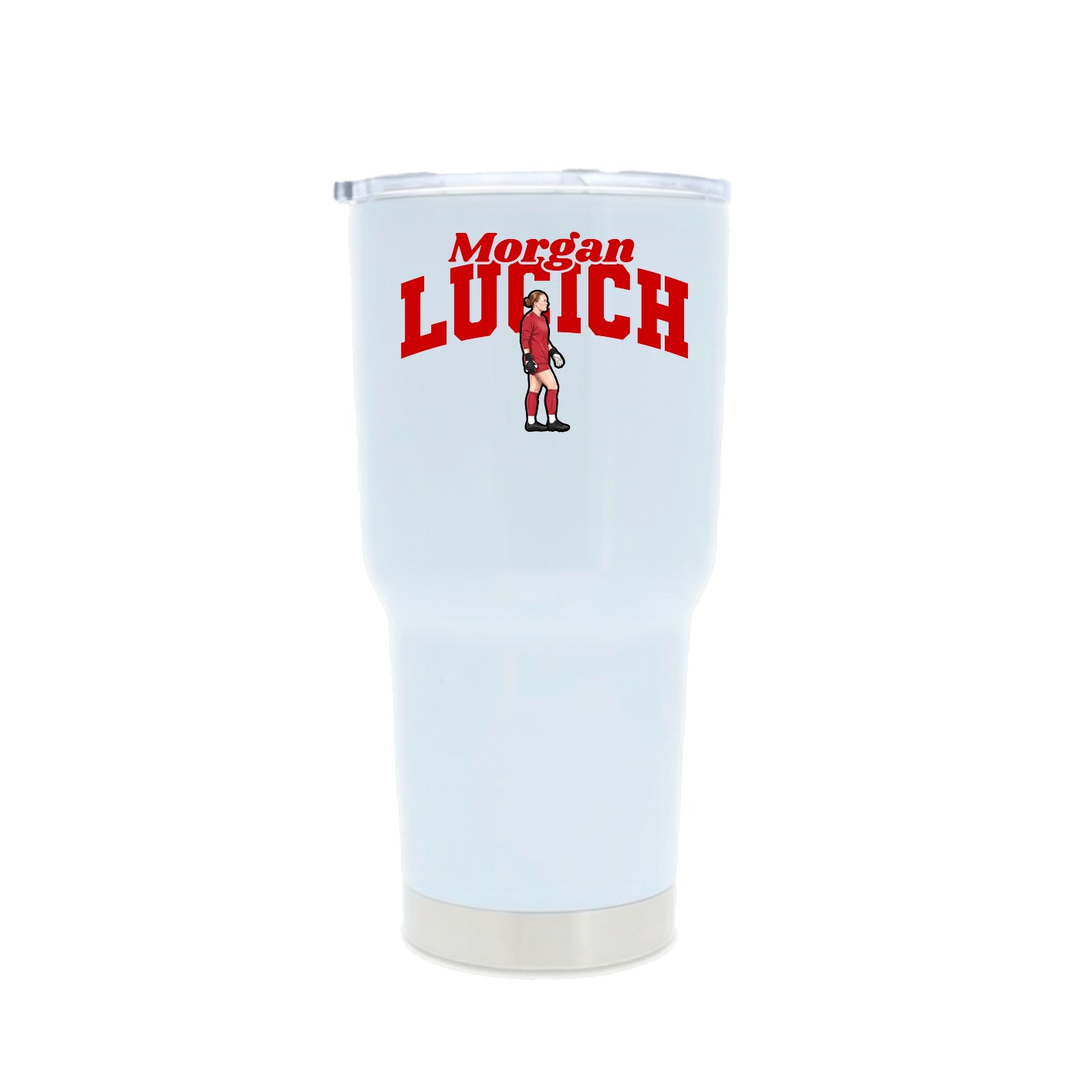 30oz Stainless Steel Tumbler — Signature Arch in White