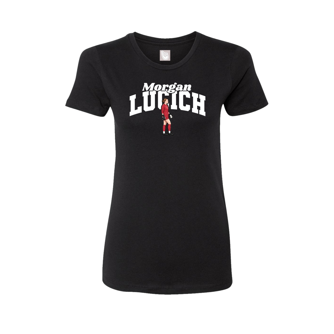 Fitted Women's Tee — Signature Arch in Black