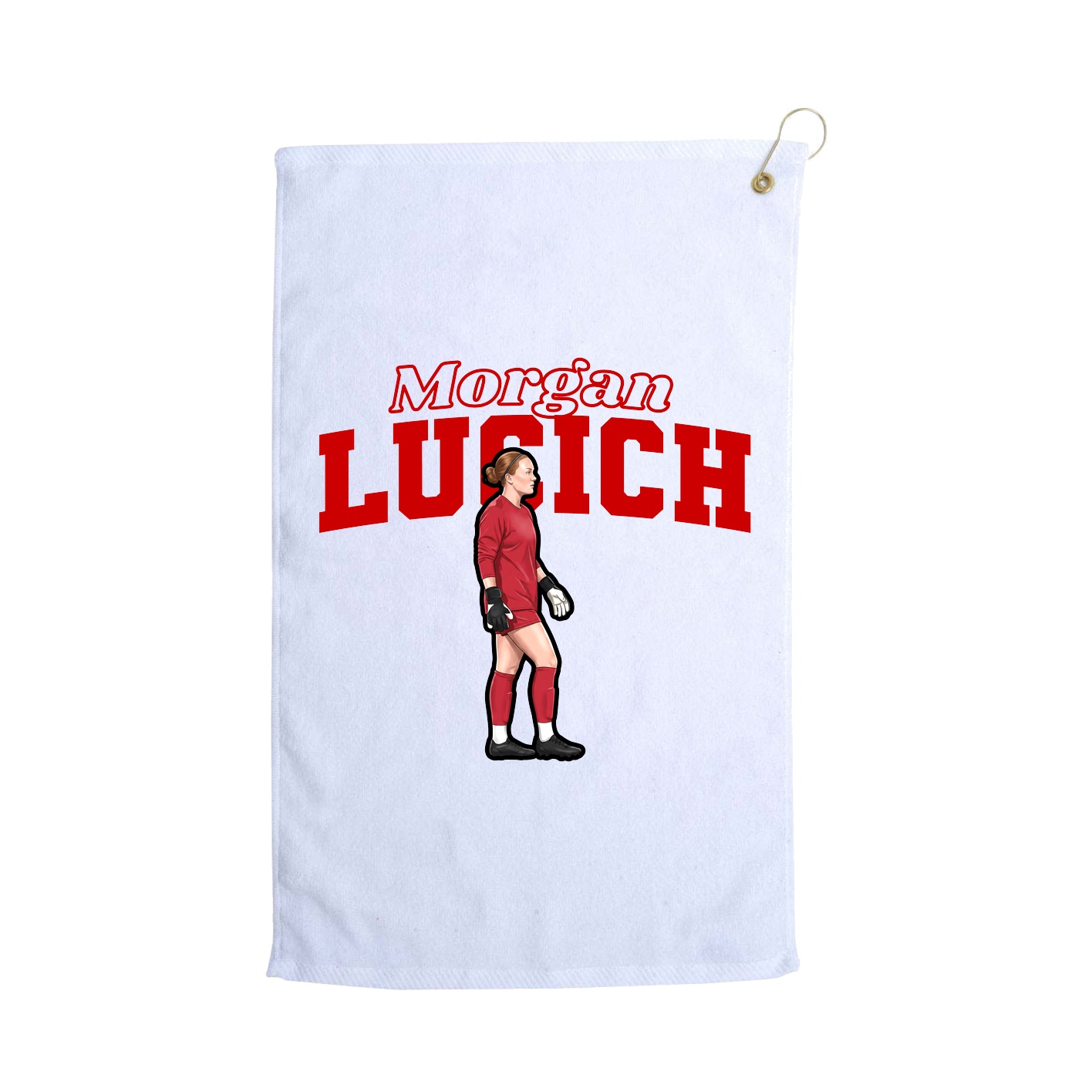 Golf Towel — Name Arch in White