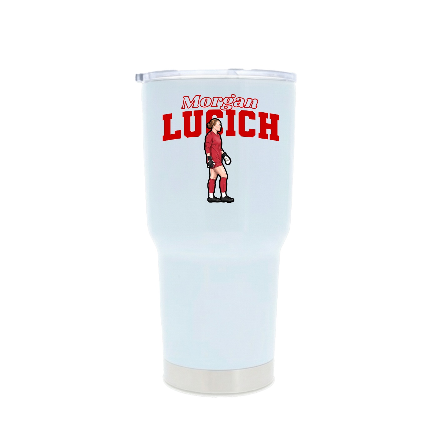 30oz Stainless Steel Tumbler — Name Arch in White