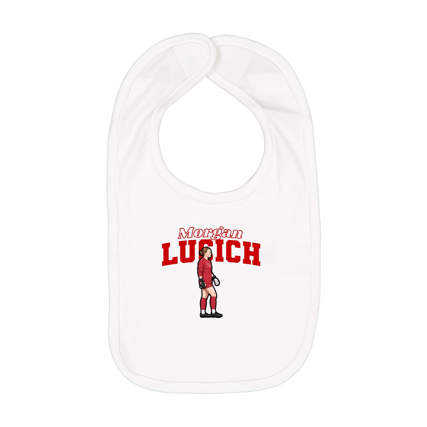 Infant Bib — Name Arch in White