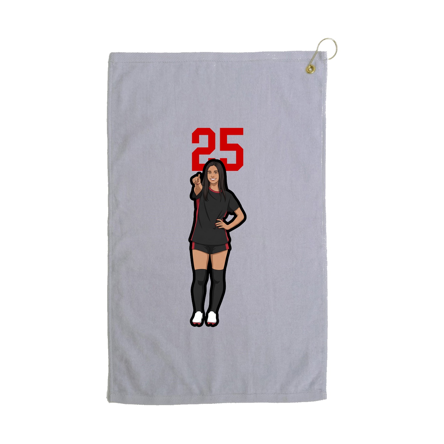 Golf Towel — Number Top in Grey