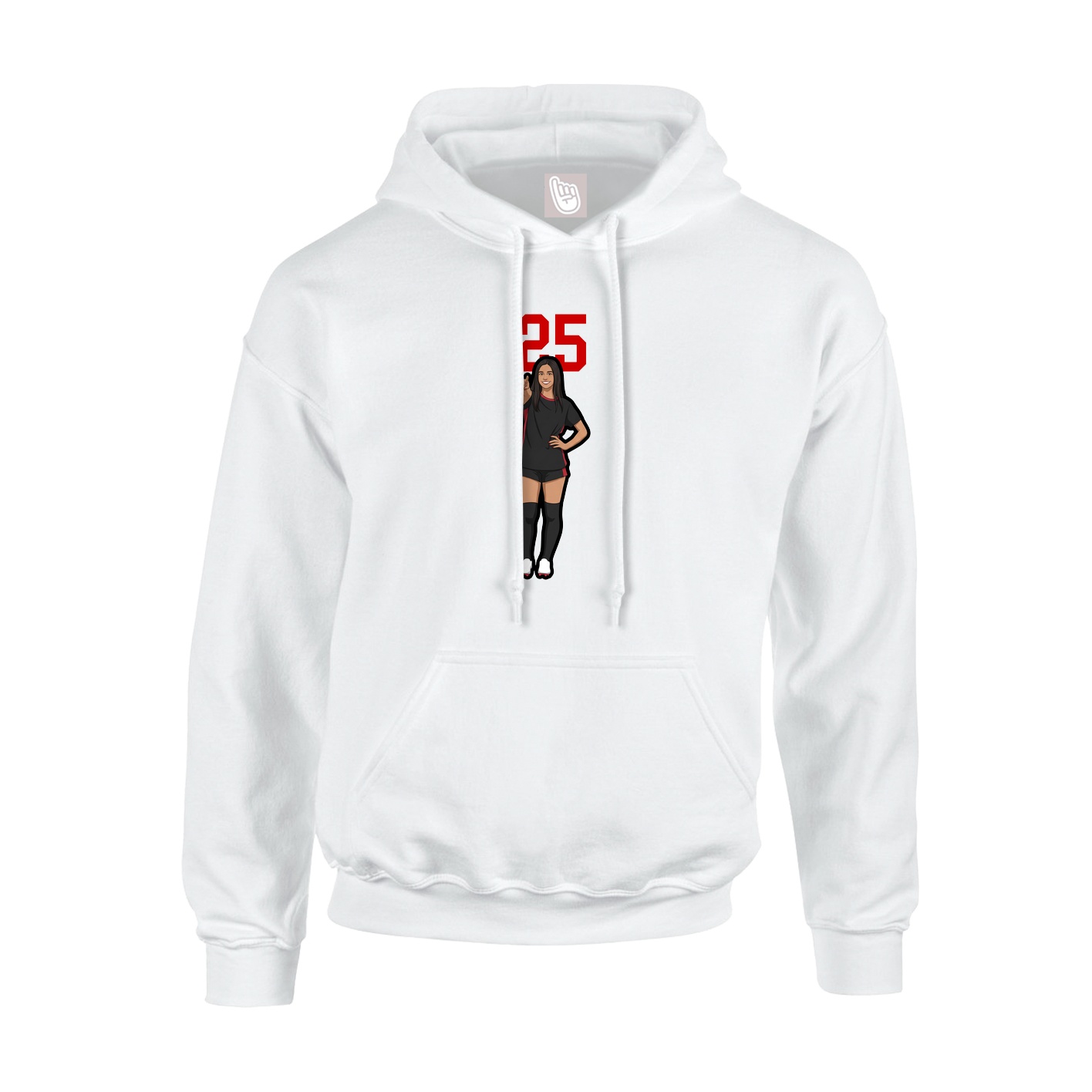 Hoodie — Number Top in White