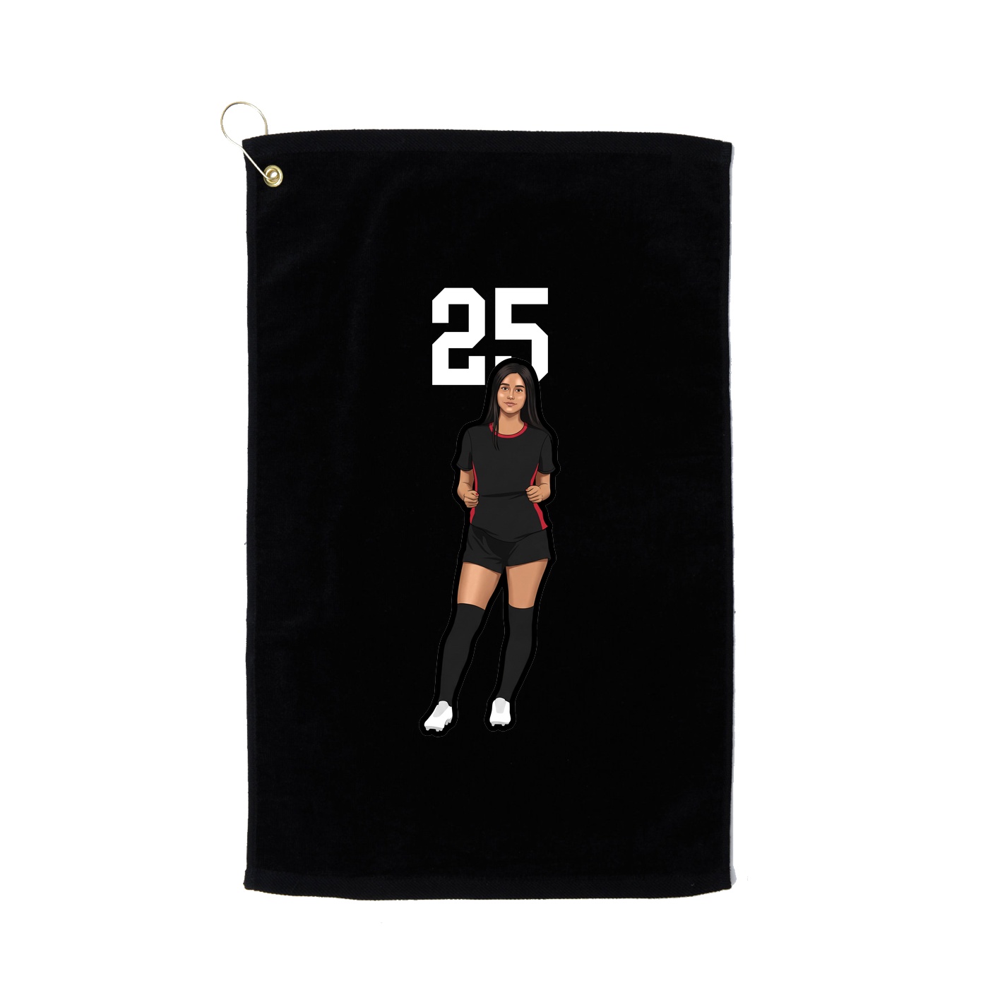 Golf Towel — Number Top in Black