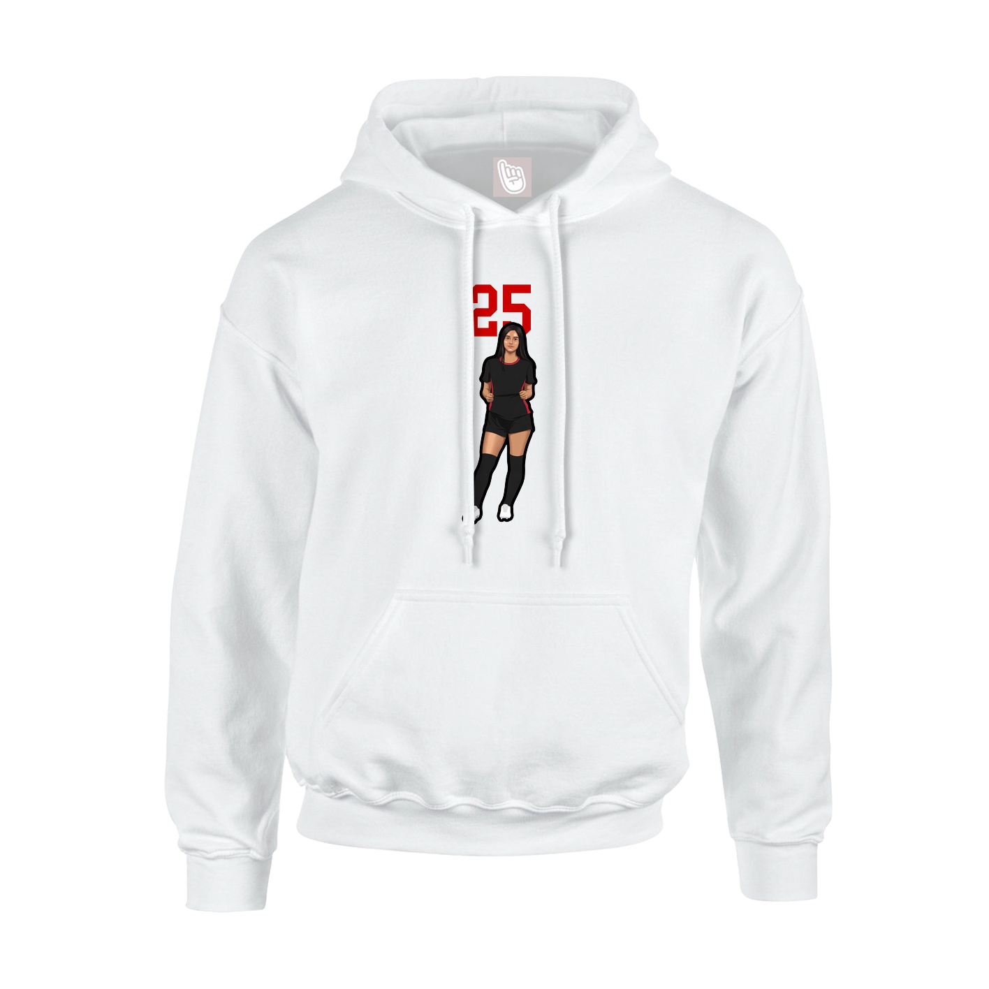 Hoodie — Number Top in White