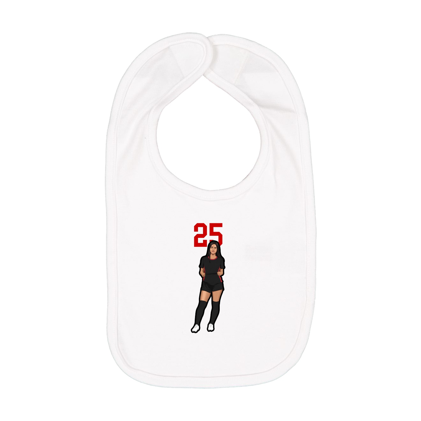 Infant Bib — Number Top in White
