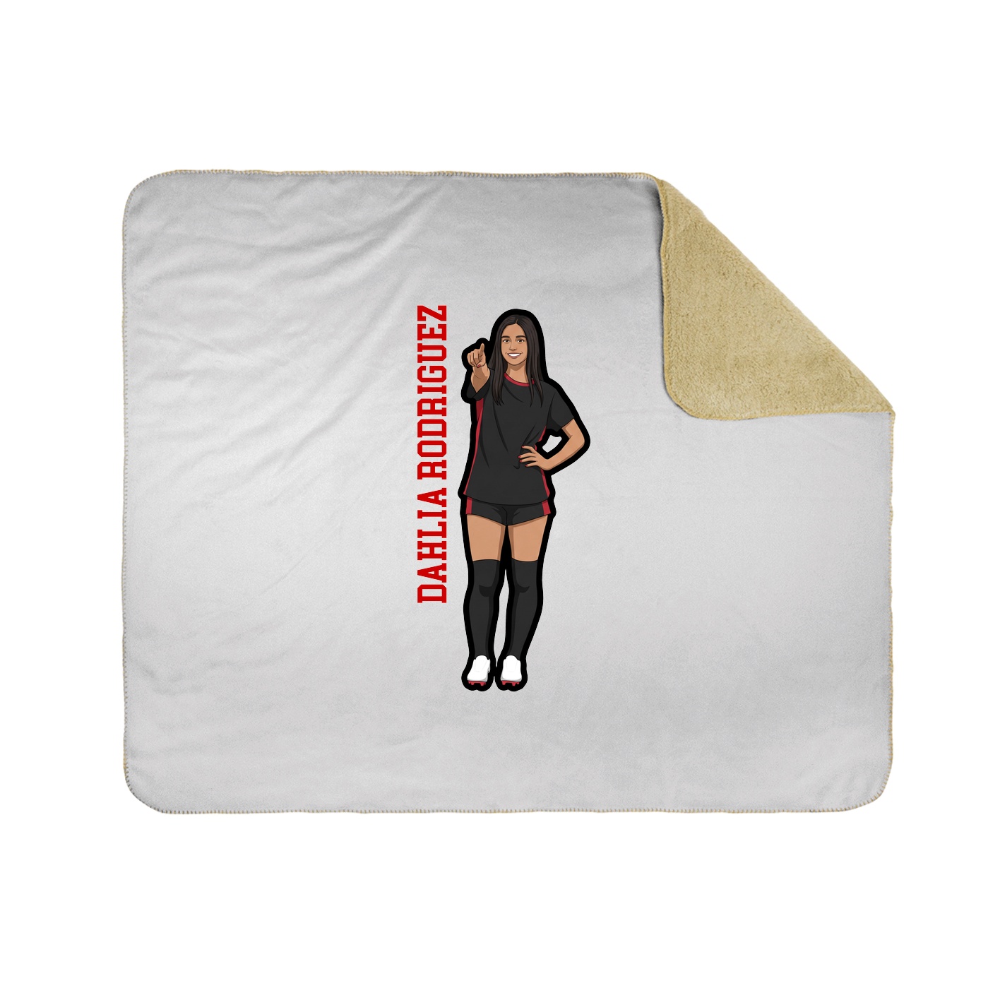 Throw Blanket — Name Vertical in White