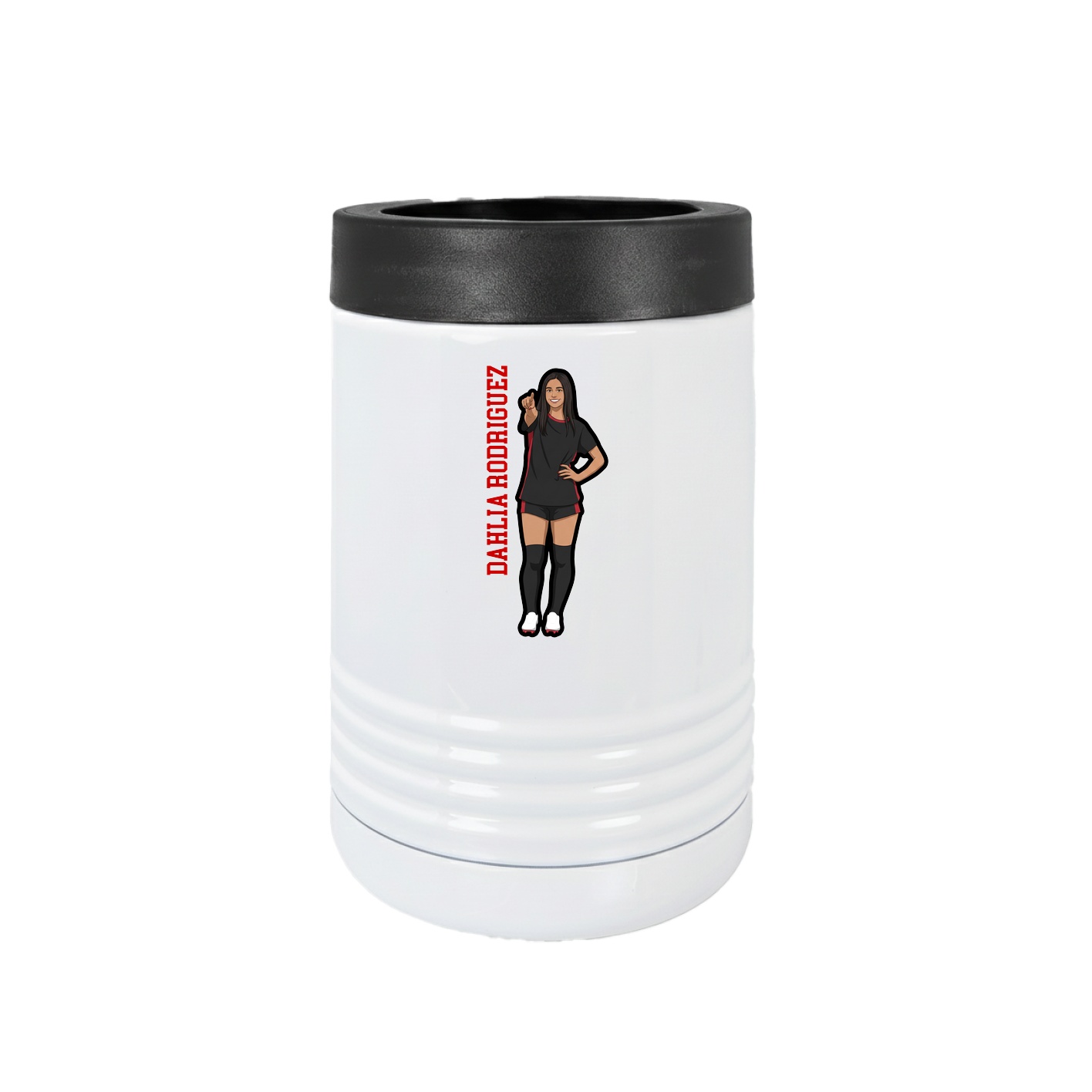 Beverage Holder — Name Vertical in White
