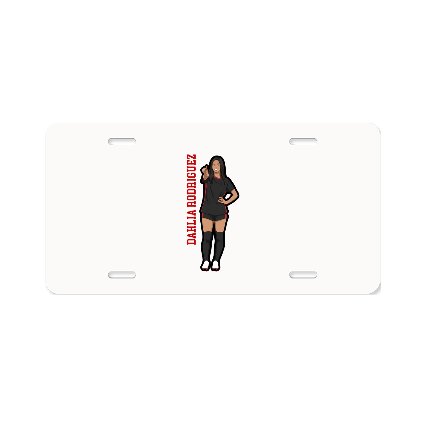 License Plate — Name Vertical in Classic