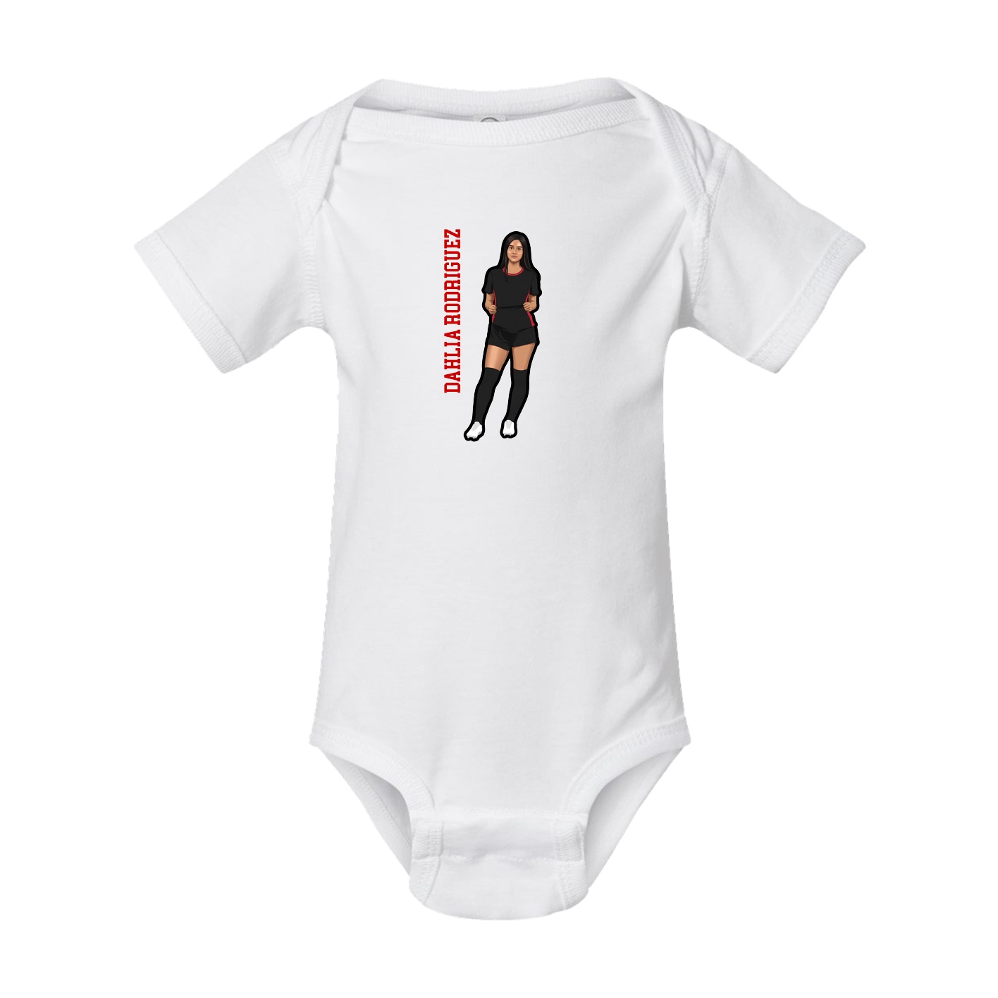 Baby Onesie — Name Vertical in White