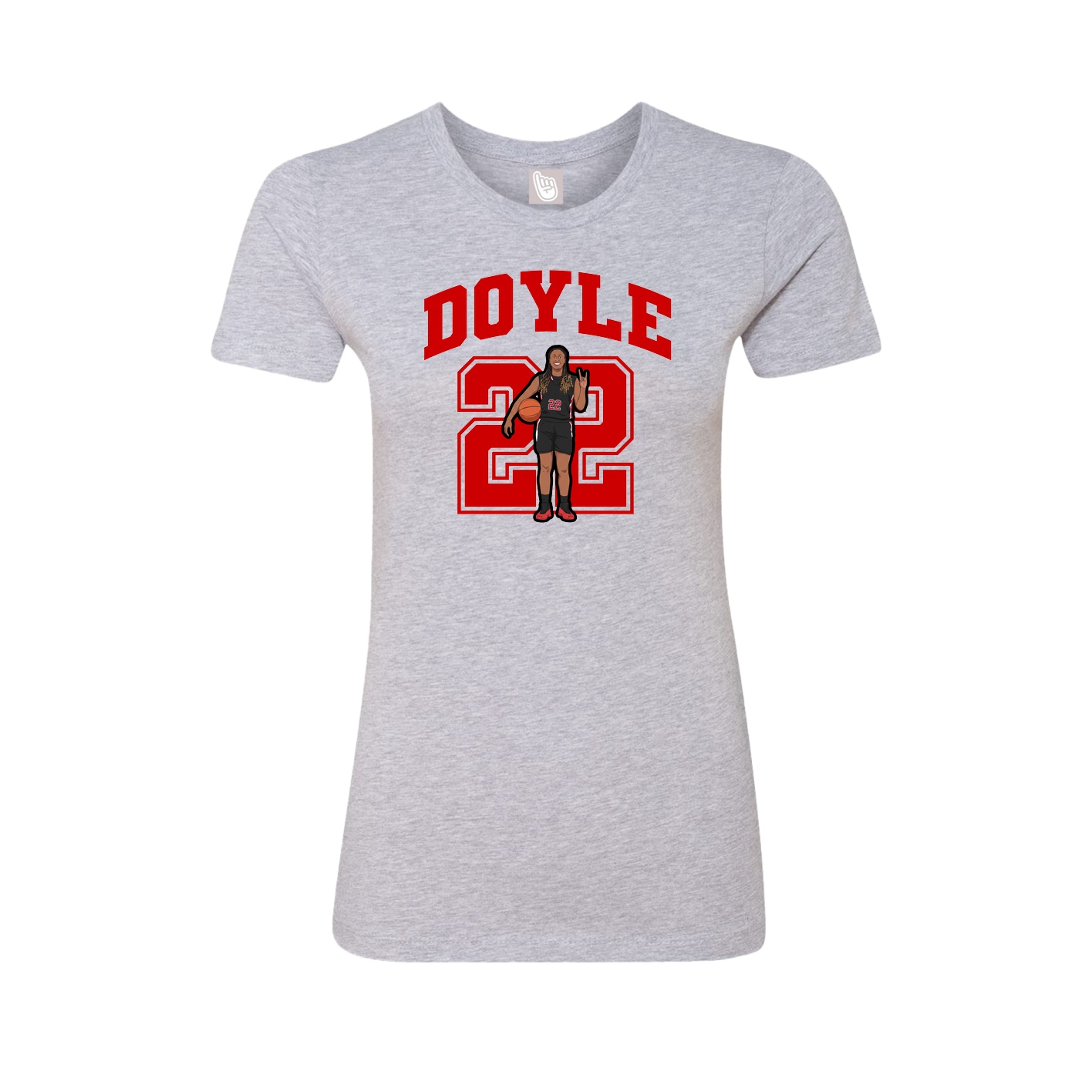 Fitted Women's Tee — Number in Grey