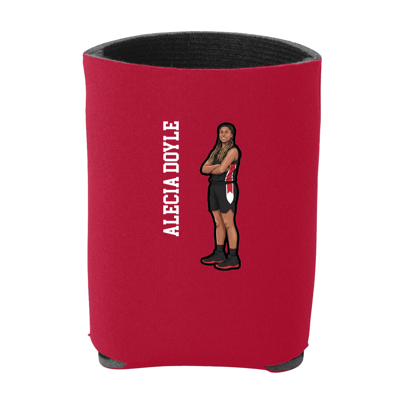 Can Holder — Name Vertical in Red