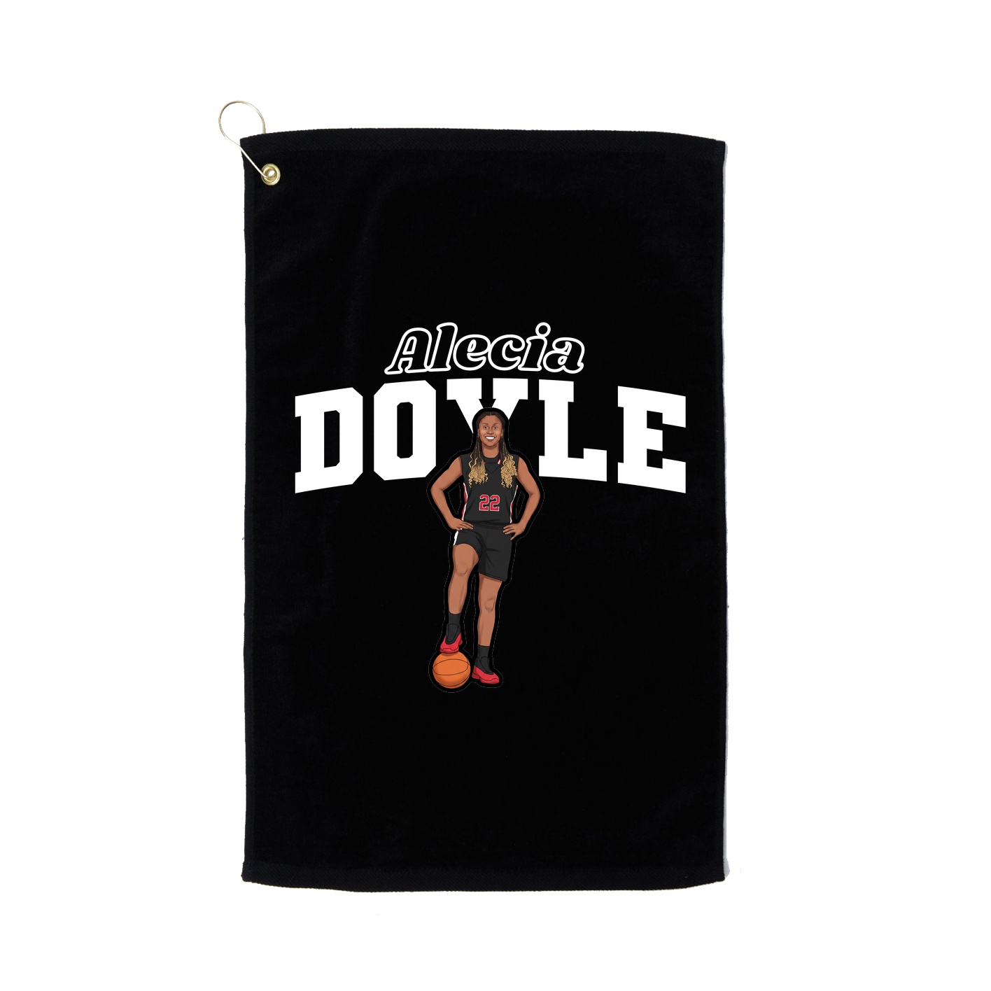Golf Towel — Name Arch in Black