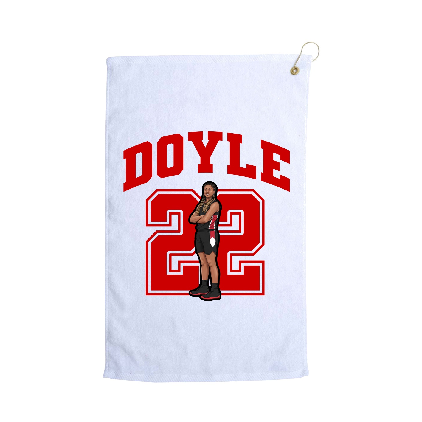 Golf Towel — Number in White