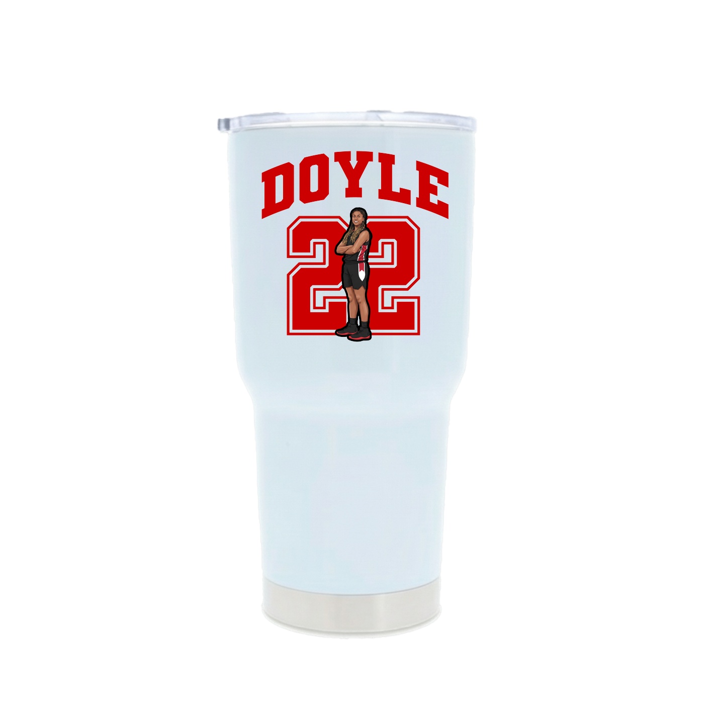 30oz Stainless Steel Tumbler — Number in White