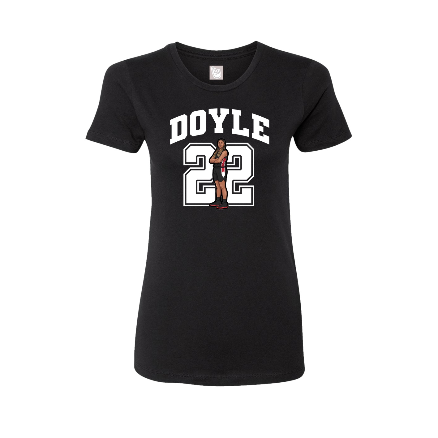 Fitted Women's Tee — Number in Black