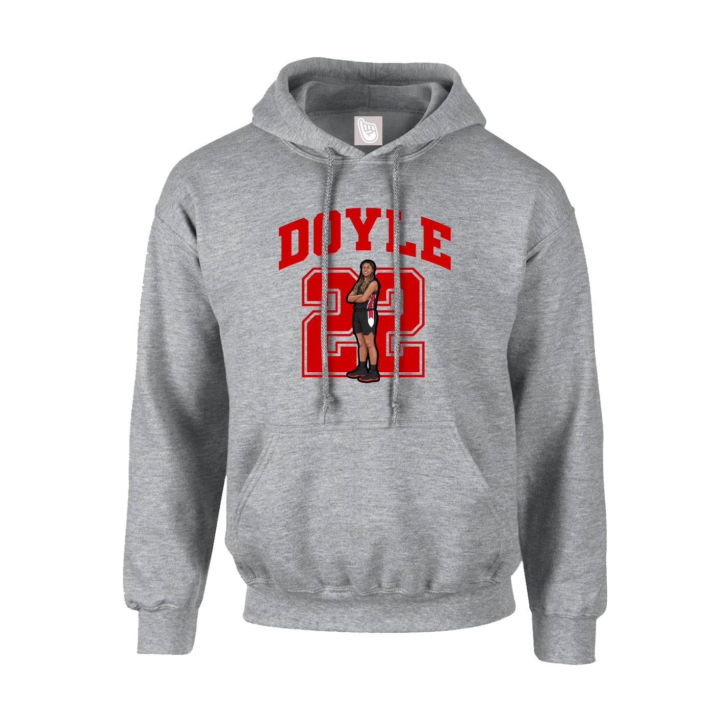 Hoodie — Number in Grey