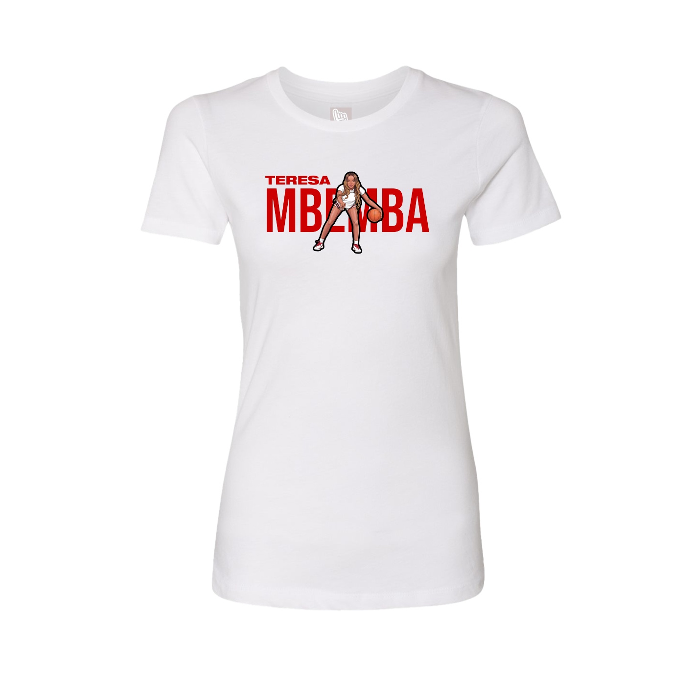 Fitted Women's Tee — Player Name in White