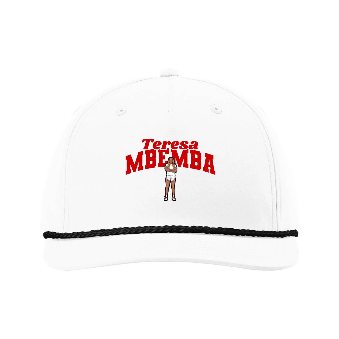 Five-Panel Classic Rope Cap — Signature Arch in White