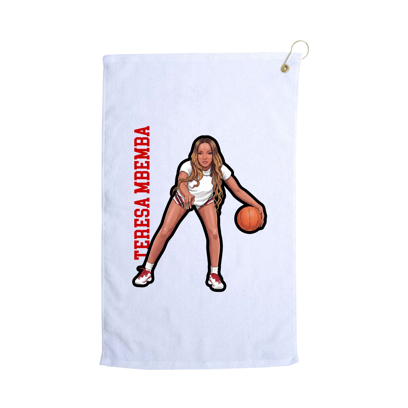 Golf Towel — Name Vertical in White