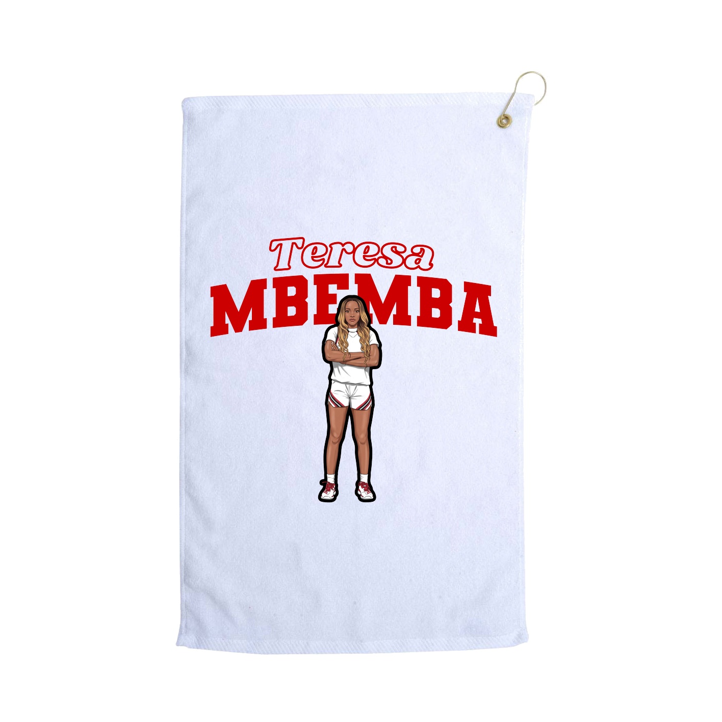 Golf Towel — Name Arch in White