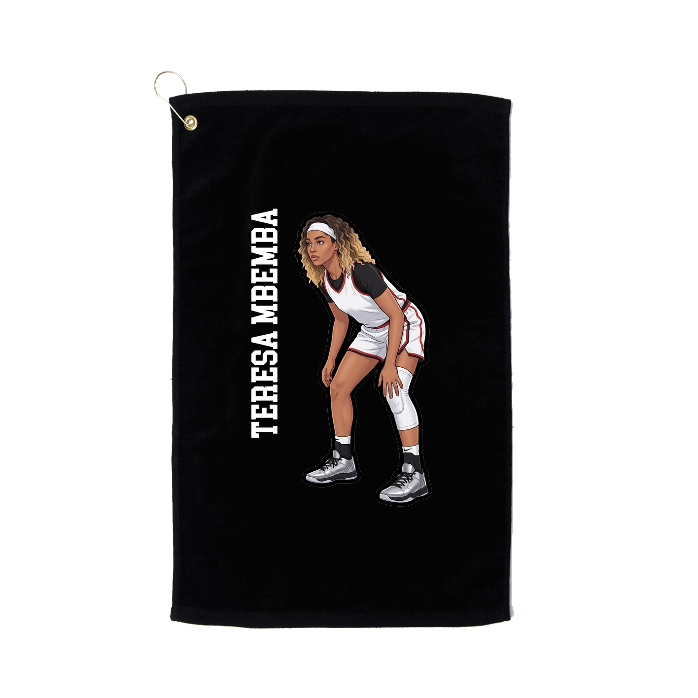 Golf Towel — Name Vertical in Black