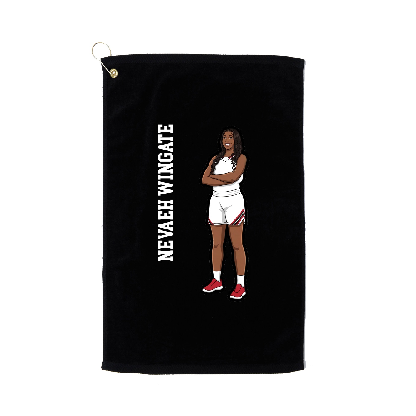 Golf Towel — Name Vertical in Black