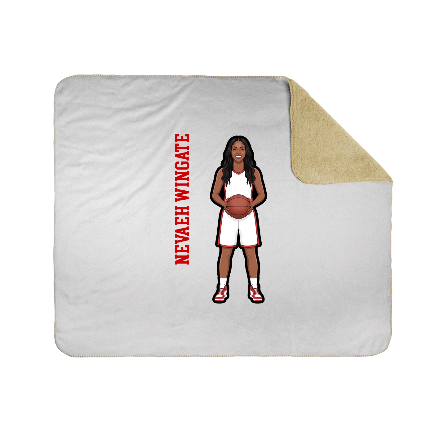 Throw Blanket — Name Vertical in White