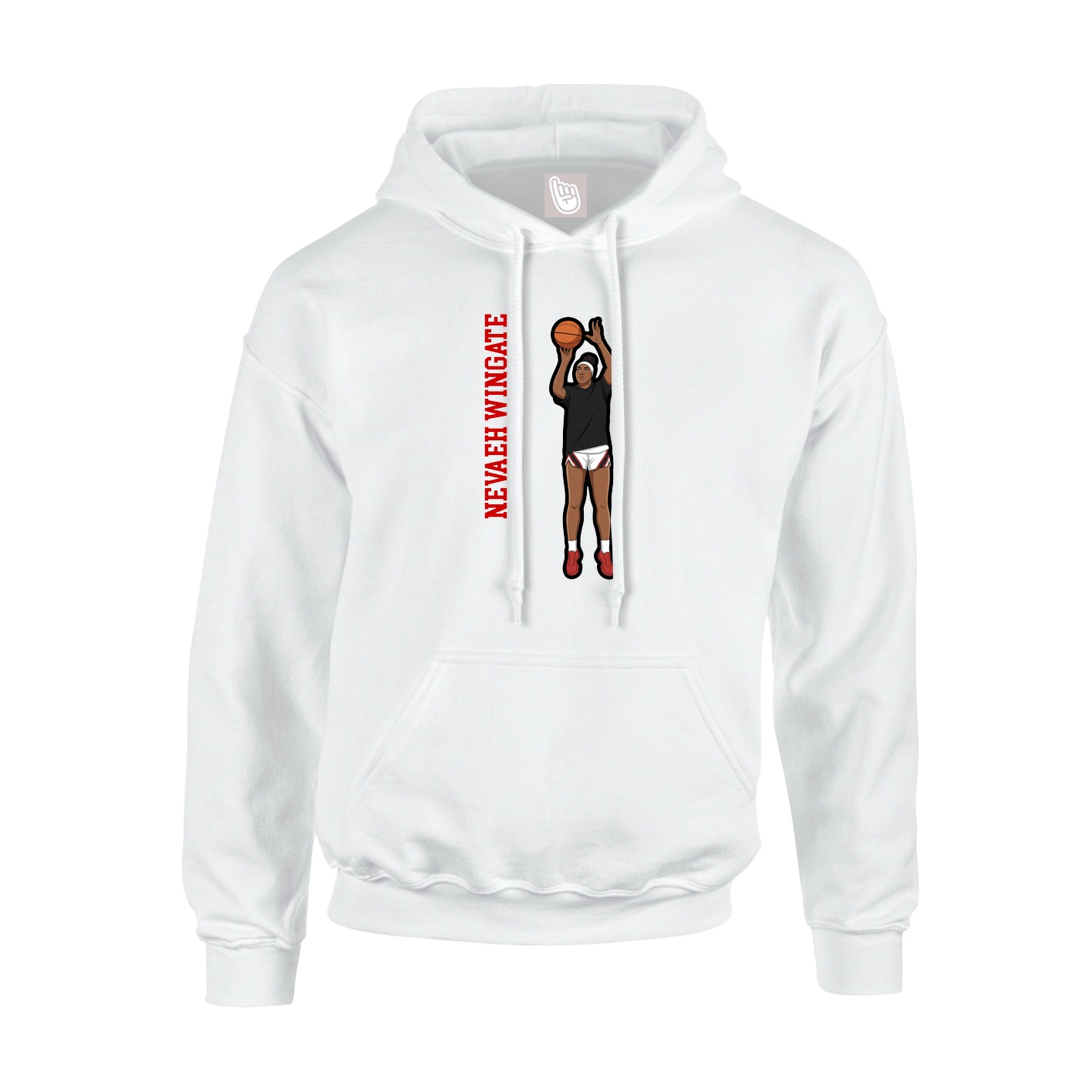 Hoodie — Name Vertical in White