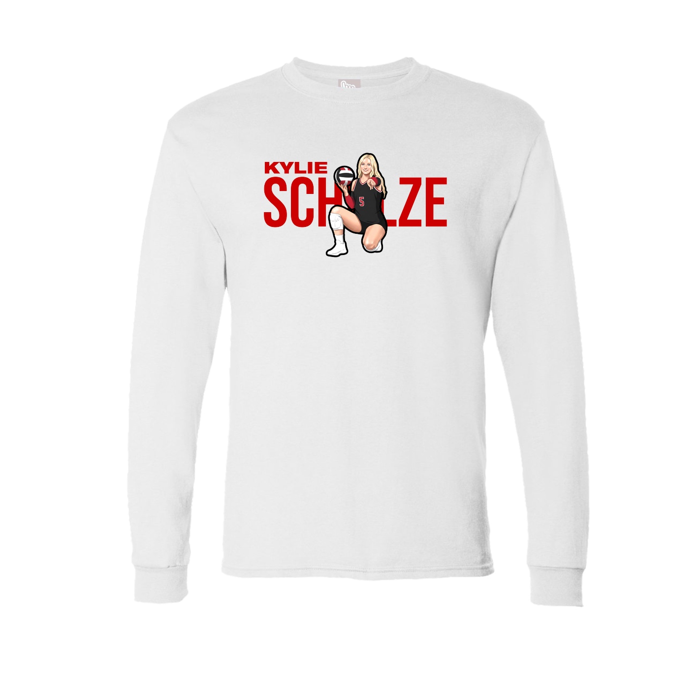 Long Sleeve Tee — Player Name in White