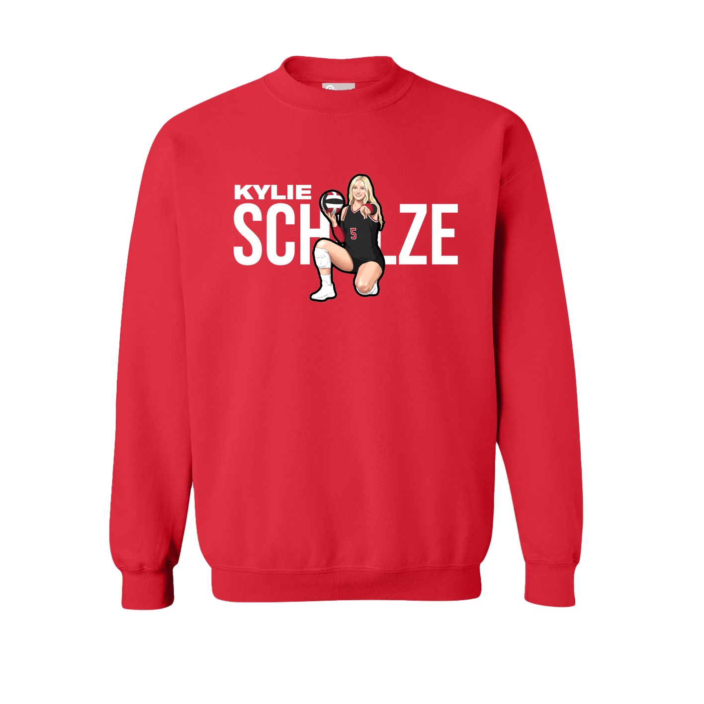 Fleece Crew — Player Name in Red