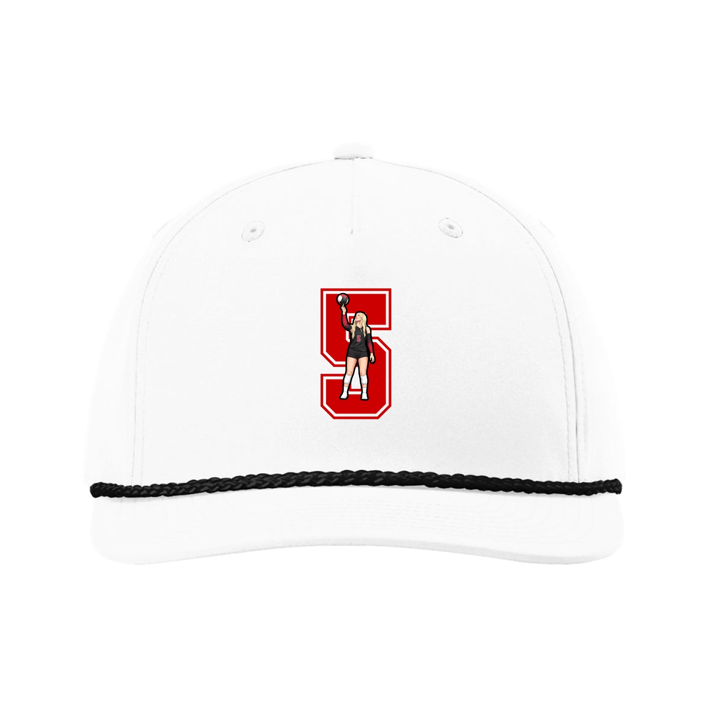 Five-Panel Classic Rope Cap — Number in White