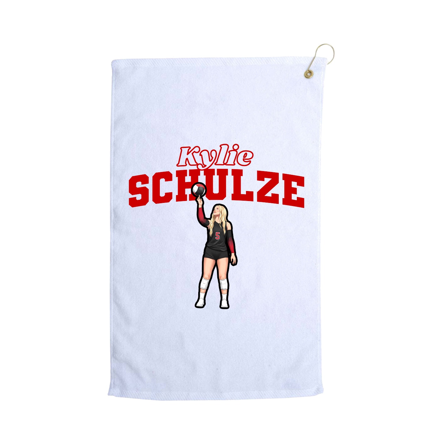 Golf Towel — Name Arch in White