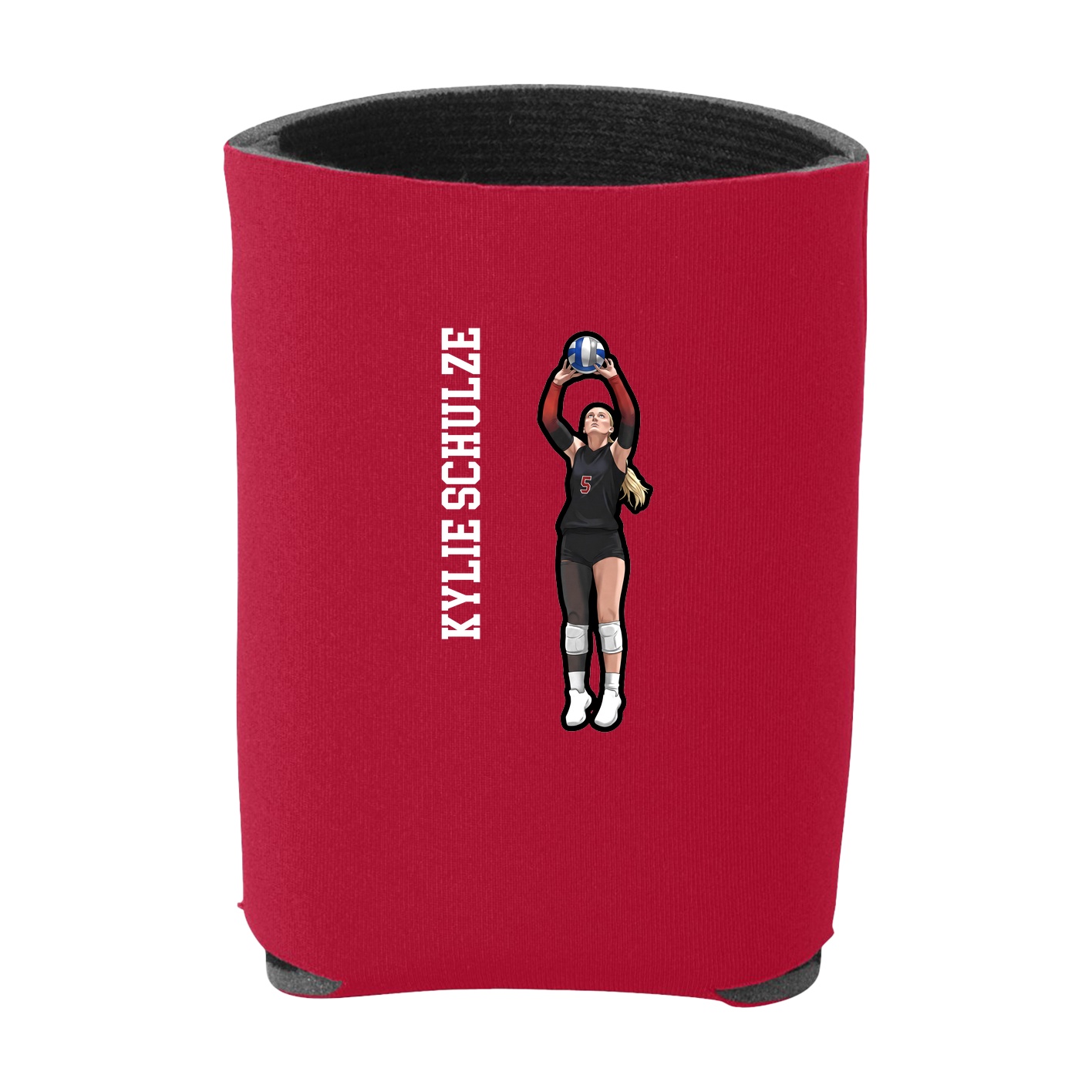 Can Holder — Name Vertical in Red