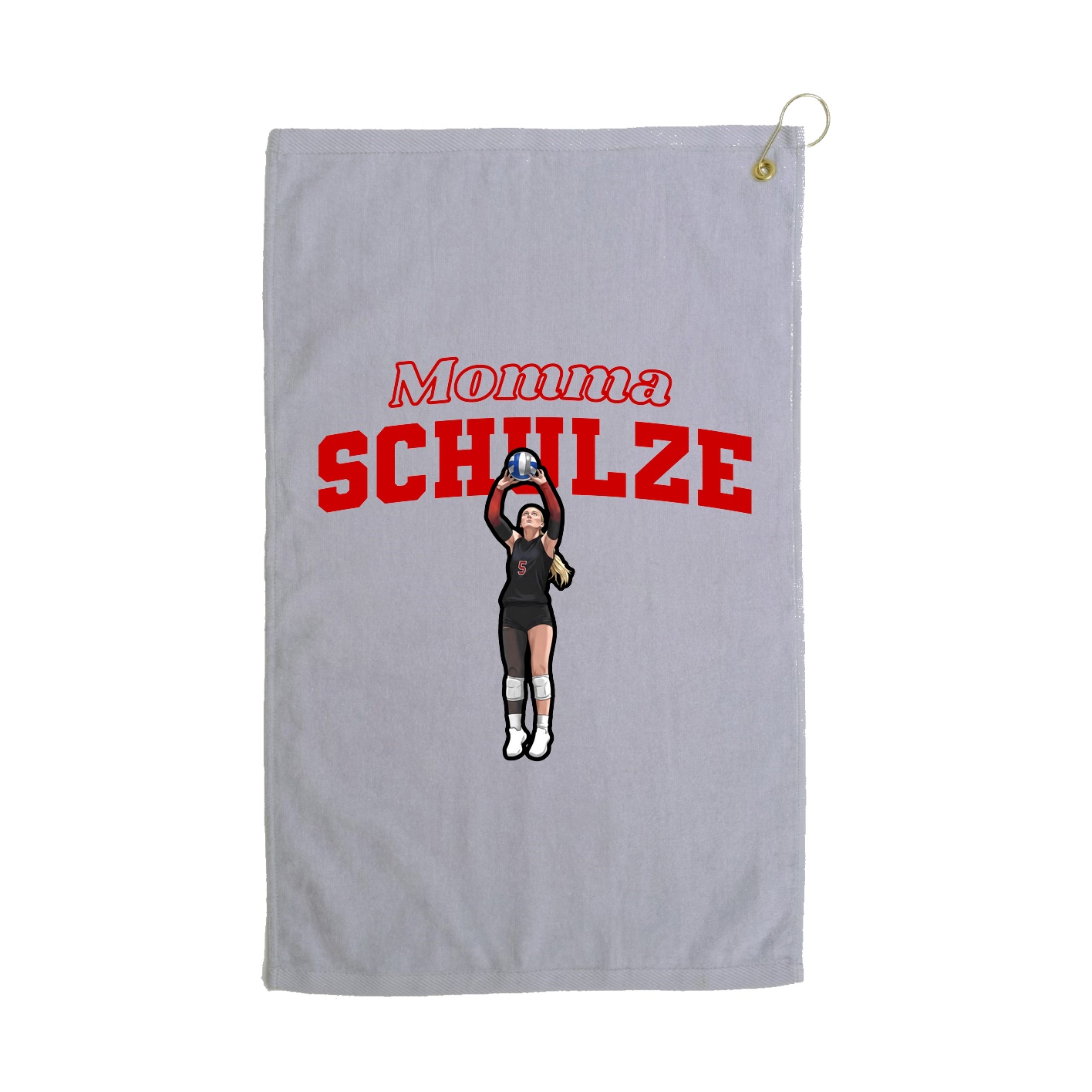 Golf Towel — Mothers Day Block in Grey
